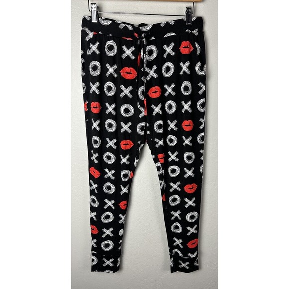 NWT Bums&Roses Comfy Soft Lounge Pants Pockets Size SMALL XOXO Valentines Print - Picture 1 of 4